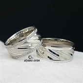 Yeni Tasarım Çift Gümüş Alyans - 5