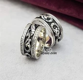 Yeni Tasarım Çift Gümüş Alyans Yüzük - 1