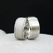 Kumlu Model Çift Gümüş Alyans thumbnail 4