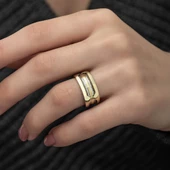 Elişi 925 Gümüş Bayan Tek Alyans Yüzük - 4