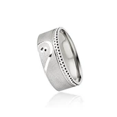 Birleşen Kalp Gümüş Bayan Tek Alyans Yüzük thumbnail 2