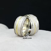 Cnc Desenli Çift Gümüş Alyans - 4