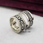 Sonsuzluk Desenli Çift Gümüş Alyans thumbnail 6