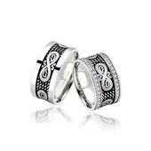 Sonsuzluk Desenli Çift Gümüş Alyans - 9