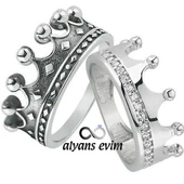 Kral & Kraliçe Serisi Gümüş Yüzükler - 1