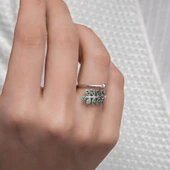 Altın Kaplama Kalp Motifli Minimal Gümüş Bayan Yüzük thumbnail 6