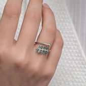 Altın Kaplama Kalp Motifli Minimal Gümüş Bayan Yüzük thumbnail 8