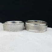 Kumlu Model Çift Gümüş Alyans thumbnail 3