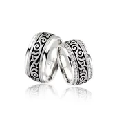 Yeni Tasarım Çift Gümüş Alyans thumbnail 4