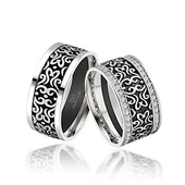 Selçuklu Motifli Çift Gümüş Alyans Yüzük - 4