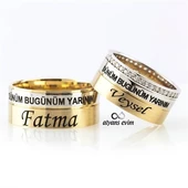Gümüş Dünüm Bugünüm Yarınım İsimli Çift Alyans - 1