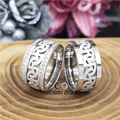 Yeni Tasarım Çift Gümüş Alyans thumbnail 8