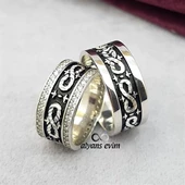 Sonsuzluk Desenli Çift Gümüş Alyans thumbnail 5