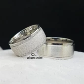 Kumlu Model Çift Gümüş Alyans thumbnail 7