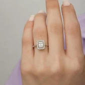 Baget Zirkon Taşlı Gümüş Bayan Yüzük thumbnail 12