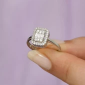 Baget Zirkon Taşlı Gümüş Bayan Yüzük thumbnail 2