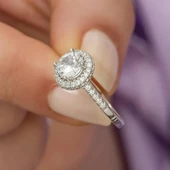 Yuvarlak Zirkon Taşlı Tektaş Gümüş Bayan Yüzük thumbnail 12