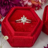 Kare Zirkon Taşlı Tektaş Gümüş Bayan Yüzük thumbnail 7