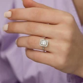 Baget Zirkon Taşlı Gümüş Bayan Yüzük thumbnail 5