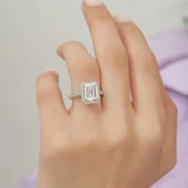 Baget Zirkon Taşlı Tektaş Gümüş Bayan Yüzük thumbnail 3