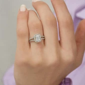 Baget Zirkon Taşlı Tektaş Gümüş Bayan Yüzük thumbnail 2