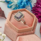 Ametist Taşlı Gümüş Bayan Baget Yüzük thumbnail 8