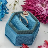 Kalp Motifli Kırmızı Zirkon Taşlı Tektaş Gümüş Bayan Yüzük thumbnail 1