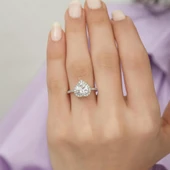 Kalpli Zirkon Taşlı Tektaş Gümüş Bayan Yüzük thumbnail 4