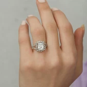 Zirkon Taşlı Gümüş Bayan Baget Yüzük thumbnail 6