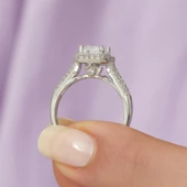 Zirkon Taşlı Baget Tektaş Gümüş Bayan Yüzük thumbnail 7