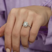 Mikro Zirkon Baget Taşlı Gümüş Bayan Baget Yüzük thumbnail 10