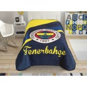 Taç Lisanslı Sarı Lacivert Fenerbahçe Cross Logo Battaniye - 1
