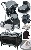 Yeni Doğan Set 8 İn 1 Rose Mose 605 Travel Sistem Bebek Arabası + Baby Home 560 Bebek Oyun Parkı Yatak Beşik - 2