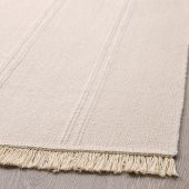 Açık Bej Renk Banyo Halısı-Paspası 55x85 Cm-Mini Halı-İnce Kilim-Pamuk - 1