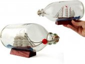 Dekoratif Cam Şişe İçinde Gemi Maketi Büyük 14 CM - 2