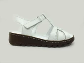 Marine Shoes Hakiki Deri Kadın Sandalet Beyaz 86 017 - 1