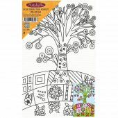 Ağaç Desenli Pres Tuval Boyama 20x30 cm - 1