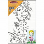 Sevimli Kız Desenli Pres Tuval Boyama 20x30 cm - 1