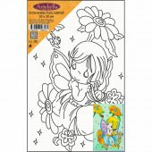 Kız Desenli Pres Tuval Boyama 20x30 cm - 1