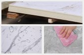 Renkli Duvarlar 60-30 Cm Beyaz Mermer Desen Yapışkanlı Yer Duvar Döşemesi NWYP10 - 5