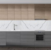 Renkli Duvarlar 60-30 Cm Beyaz Mermer Desen Yapışkanlı Yer Duvar Döşemesi NWYP10 - 6