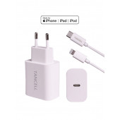 Tancell Orijinal Apple Mfi Lisanslı iPhone 20W PD TYPE-C Hızlı Şarj Adaptörü ve Type-C Lightning Kablo - 6