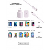 Tancell Orijinal Apple Mfi Lisanslı iPhone 20W PD TYPE-C Hızlı Şarj Adaptörü ve Type-C Lightning Kablo - 8