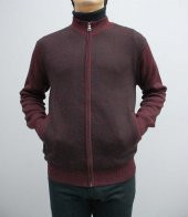 5021 Bordo Fermuarlı Triko Hırka - 1