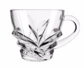 6Lı Lüx Kristal Kulplu Bardak Saplı Çay Bardağı Fincanı Seti Dekoratif  KB-08 - 1