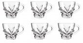 6Lı Lüx Kristal Kulplu Bardak Saplı Çay Bardağı Fincanı Seti Dekoratif  KB-08 - 2