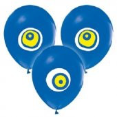 Nazar Boncuğu Lacivert Baskılı Balon 5 Adet - 1