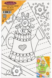 Çiçek Desenli Pres Tuval Boyama 20x30 cm - 2