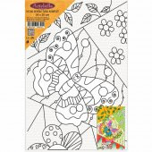 Kelebek Desenli Pres Tuval Boyama 20x30 cm - 1
