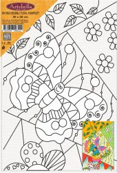 Kelebek Desenli Pres Tuval Boyama 20x30 cm - 2